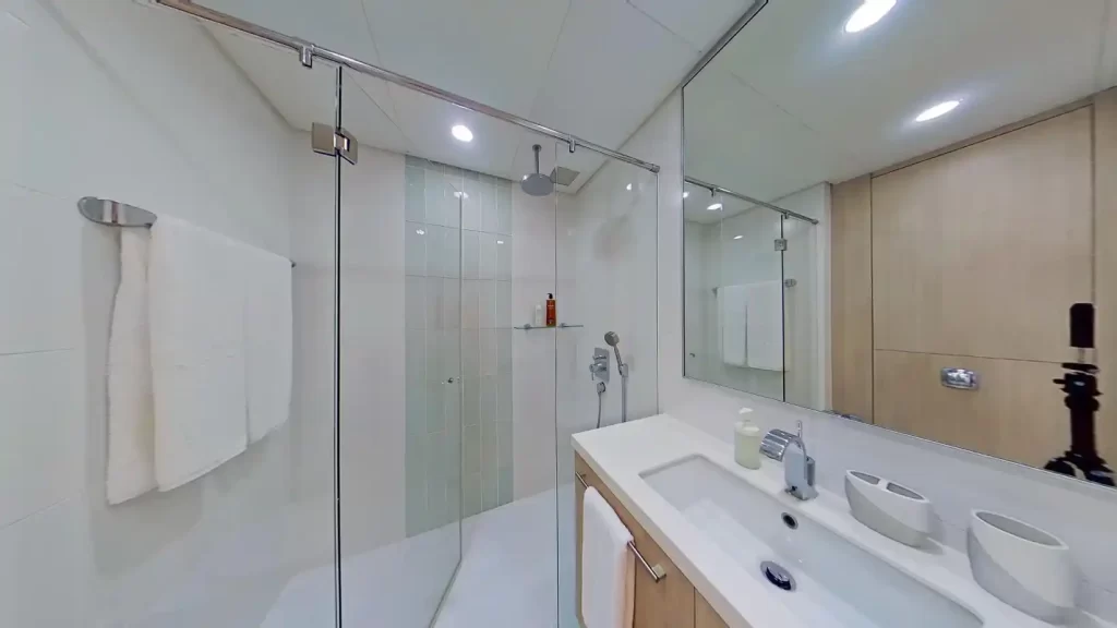 Well-Appointed Shower Area with Amenities