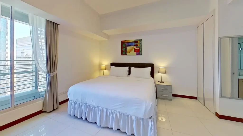 Sealy bed in Aurealis serviced residence bedroom