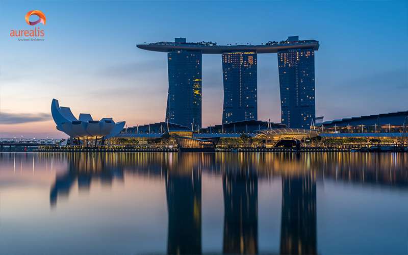 Skyline view of Marina Bay Sands
