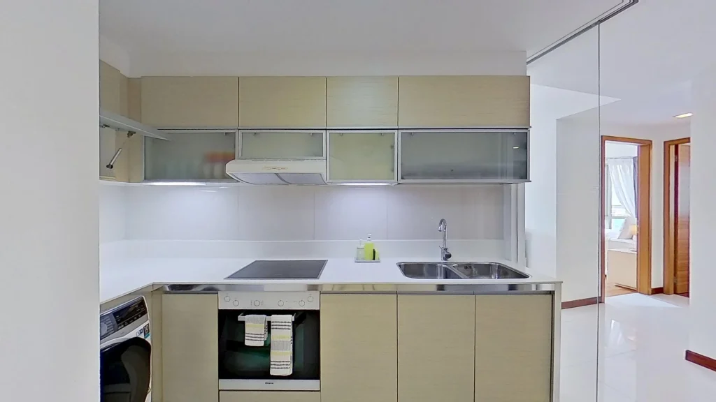 Fully equipped kitchen in serviced apartment Singapore