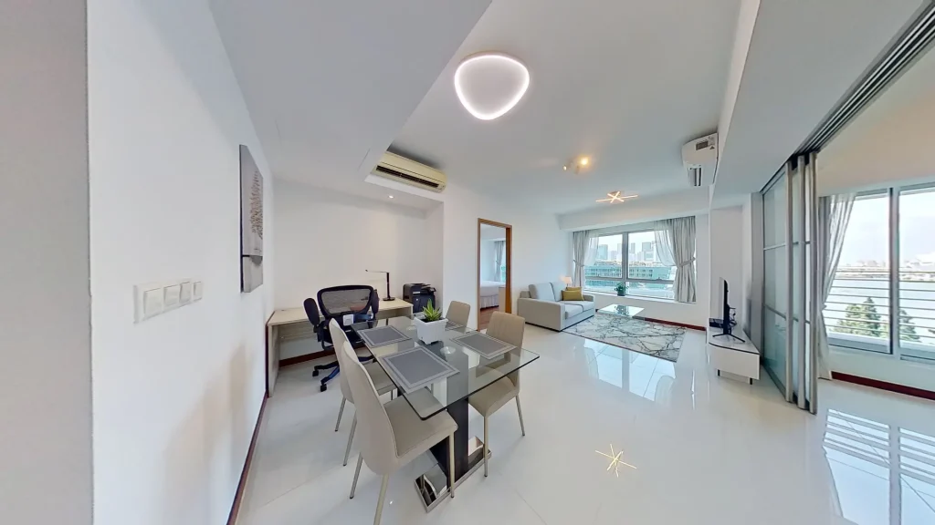 Two bedroom bayview suite dining area at Marina Bay Singapore