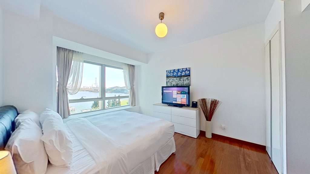 Two bedroom serviced apartment living space in Singapore