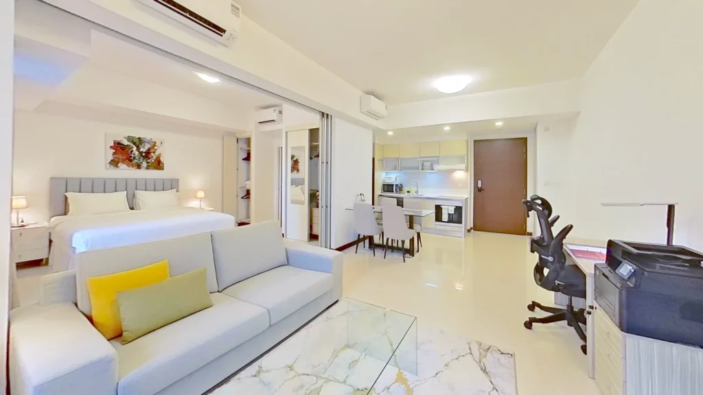 Fully furnished apartment interior in Singapore