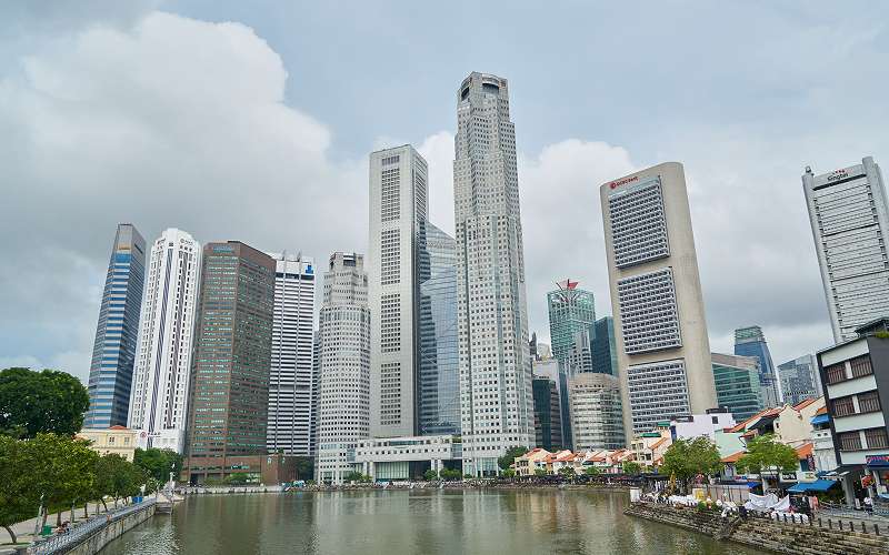 Singapore skyline near convenient downtown serviced apartments.